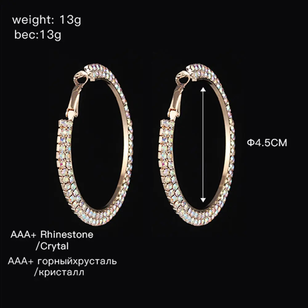 Luxury Round Crystal Hoop Earrings for Women