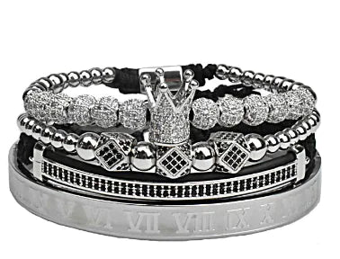 Crown Triangle Leather Bracelet