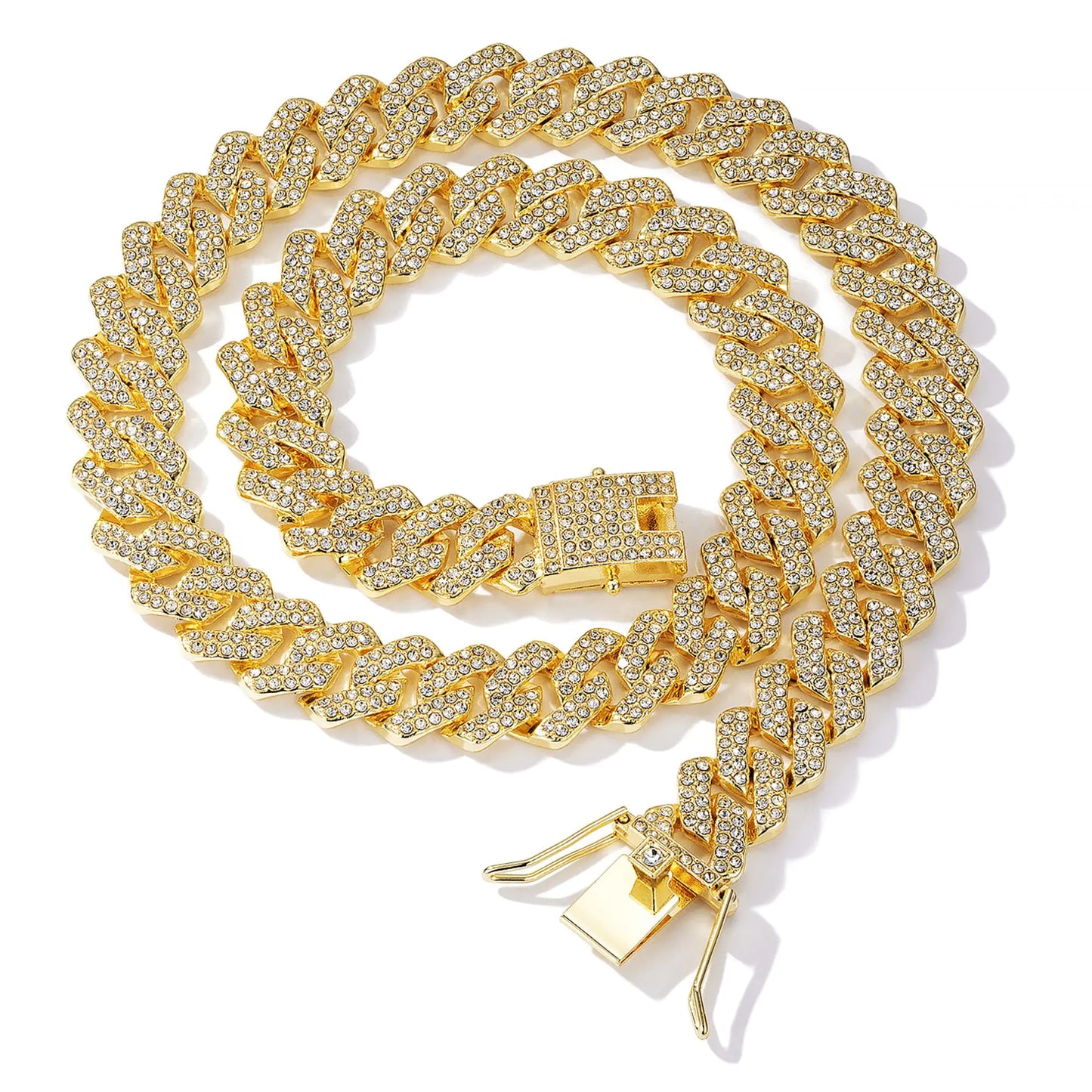 24-Inch Gold Cuban Link Necklace – Iced Out
