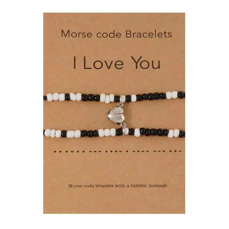 2-Piece “I Love You” Morse Code Bracelet Set