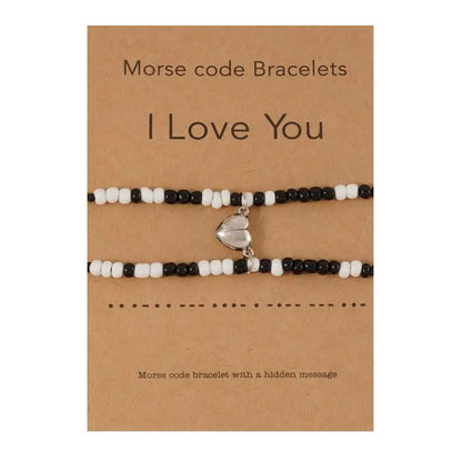 2-Piece “I Love You” Morse Code Bracelet Set