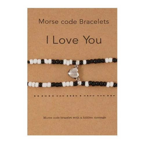 2-Piece “I Love You” Morse Code Bracelet Set