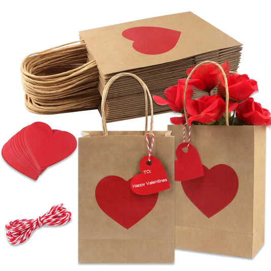 24-Pack Valentine’s Day Gift Bags with Tags