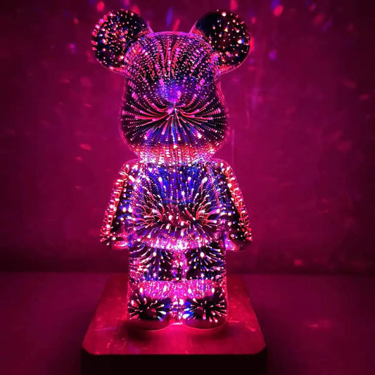 3D Color-Changing Bear Light – USB Powered