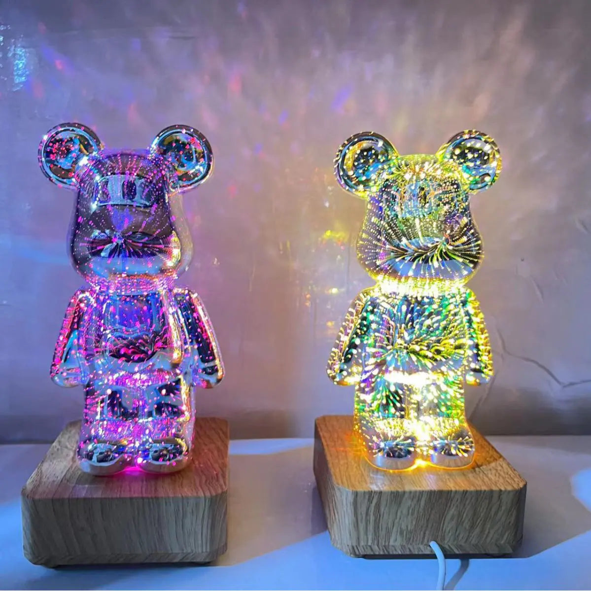 3D Color-Changing Bear Light – USB Powered
