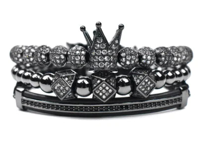 Crown Triangle Leather Bracelet