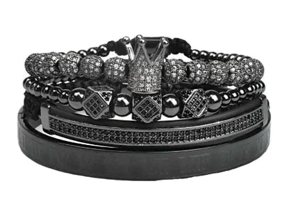 Crown Triangle Leather Bracelet