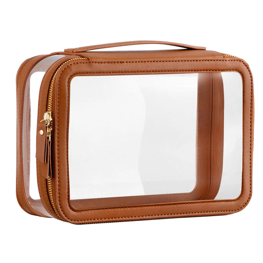 Clear Makeup Bag – Brown