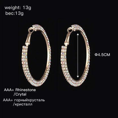 Luxury Round Crystal Hoop Earrings for Women