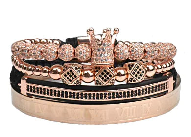 Crown Triangle Leather Bracelet