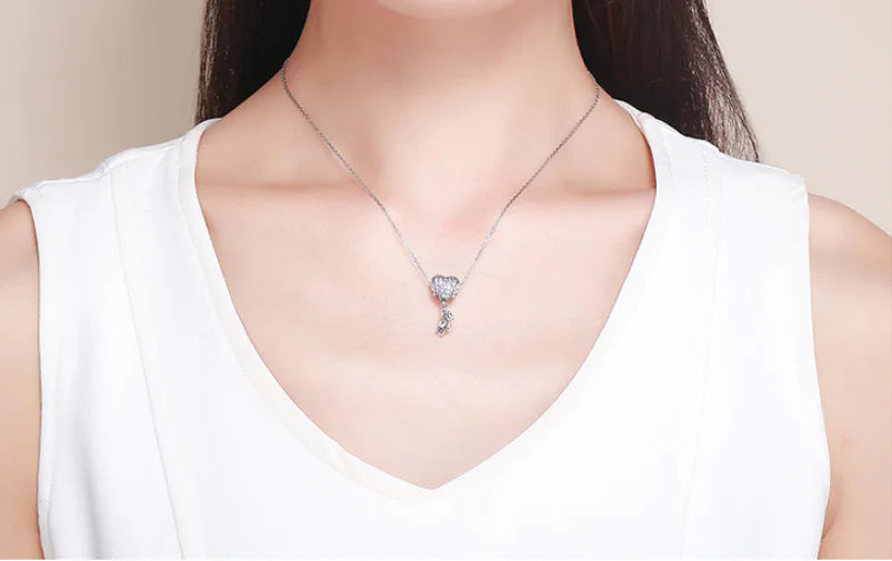 Bear and Balloon Heart Bead Charm Bracelet