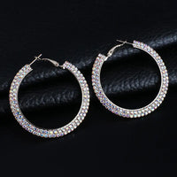 Luxury Round Crystal Hoop Earrings for Women
