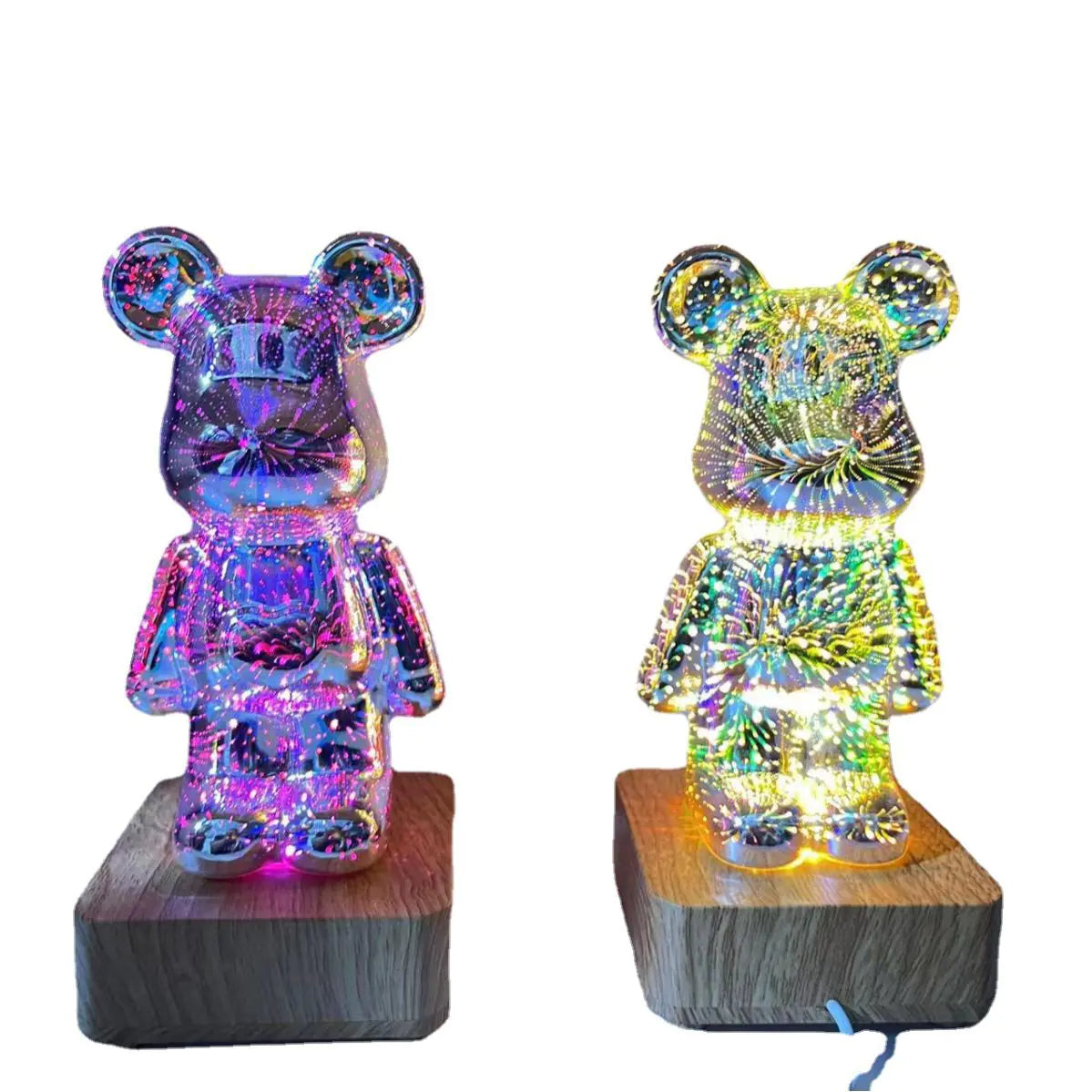 3D Color-Changing Bear Light – USB Powered